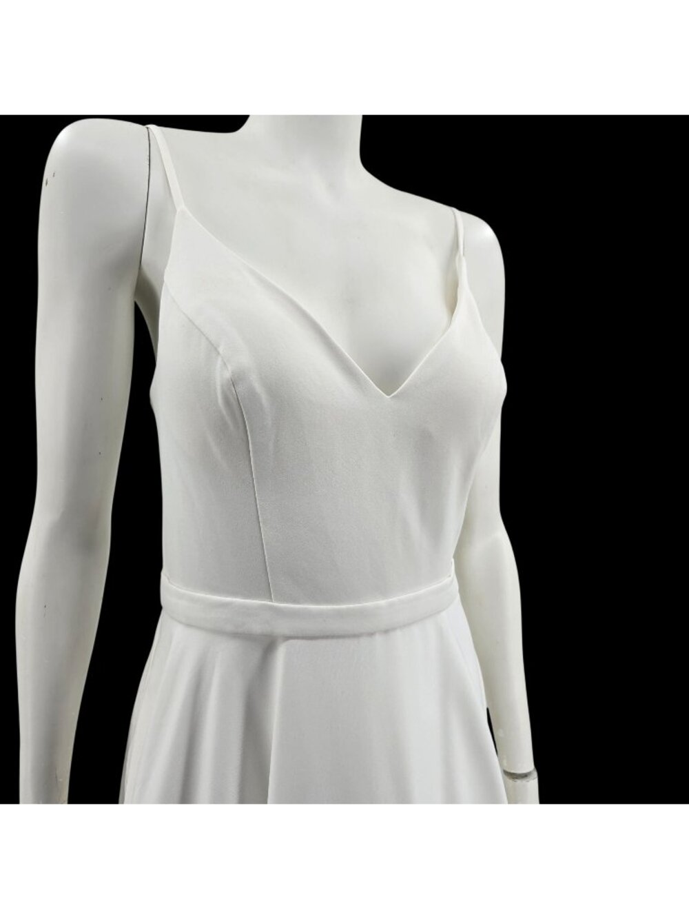 Ieena For Mac Duggal White Sleeveless Maxi Dress With Spaghetti Straps Size 10